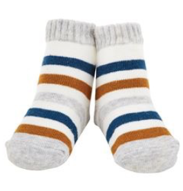 GRAY AND BLUE STRIPE SOCKS