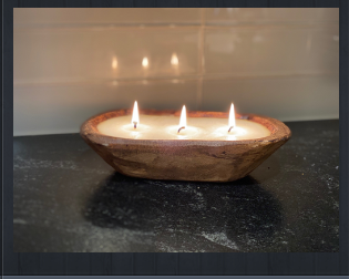 PETITE CARVED BOWL SCENTED HAND POURED CANDLE 9"