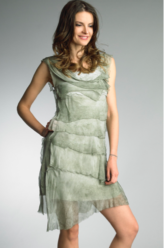 TIERED DRESS - SAGE
