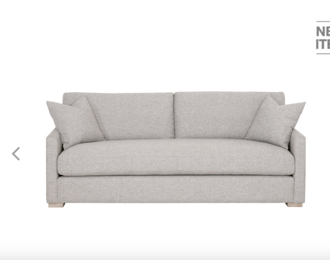 CLARA 86" SLIM ARM SOFA -MINERAL SILVER/NAT GRAY OAK