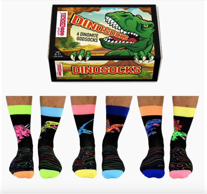 DINOSOCKS GIFT BOX -6 ODD SOCKS