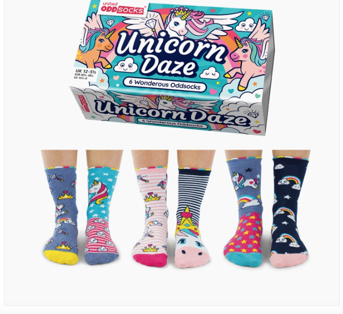 UNICORN DAZE GIFT BOX -6 ODD SOCKS