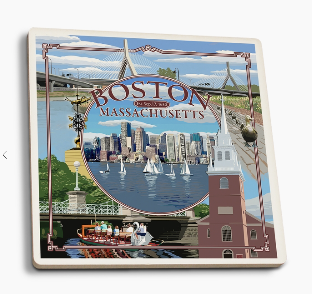 MONTAGE CERAMIC COASTER -BOSTON -MASSACHUSETTS
