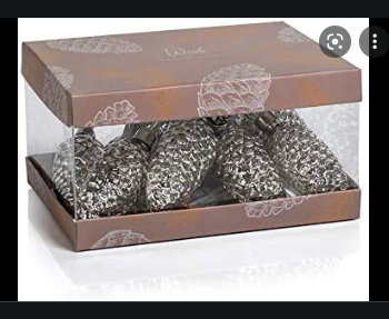 SILVER PINE CONE LED STRING OF LIGHTS