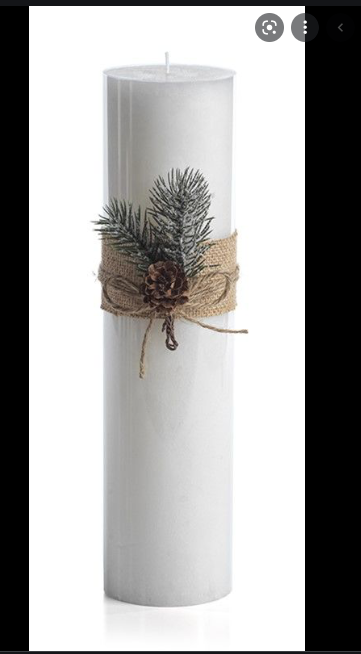 Siberian Fir Fragranced Rustic Pillar Candle - 3 X 12