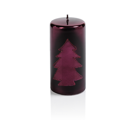 TREE DESIGN METALLIC PILLAR BURGUNDY 3 X 4