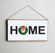 HOME WATERCOLOR WREATH SIGN