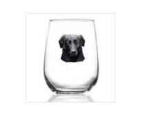 BLACK LAB DOG DIGITAL WINE GLASS