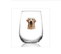 GOLDEN LAB WINE GLASS