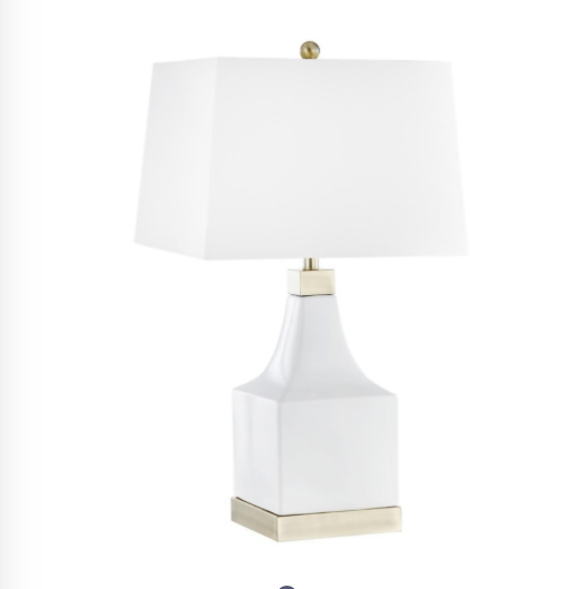 CERAMIC 30" TABLE LAMP-WHT