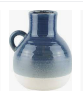 CERAMIC JUG , NAVY/WHT-10"