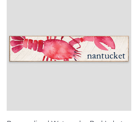 WATERCOLOR RED LOBSTER -PLYMOUTH BARN WOOD SIGN