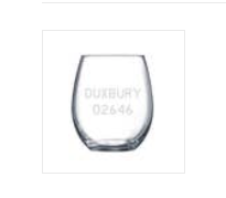 ZIP CODE STEMLESS WINE GLASS - PLYMOUTH