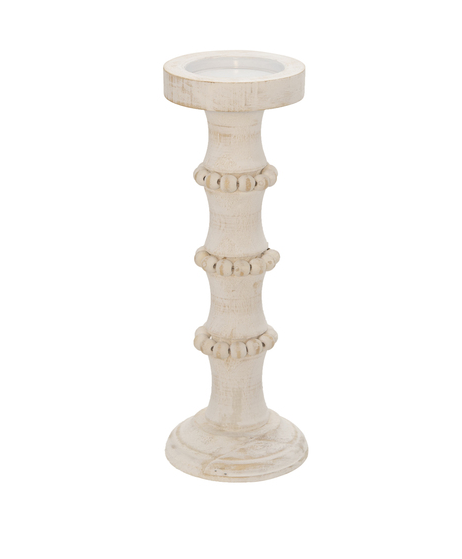 ANTIQUE STYLE CANDLE HOLDER , WHT-14"