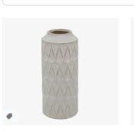 TEARDROP VASE, WHT -16"