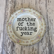 Upcycled Funny Plates, Mother of the Year, Gift Shop