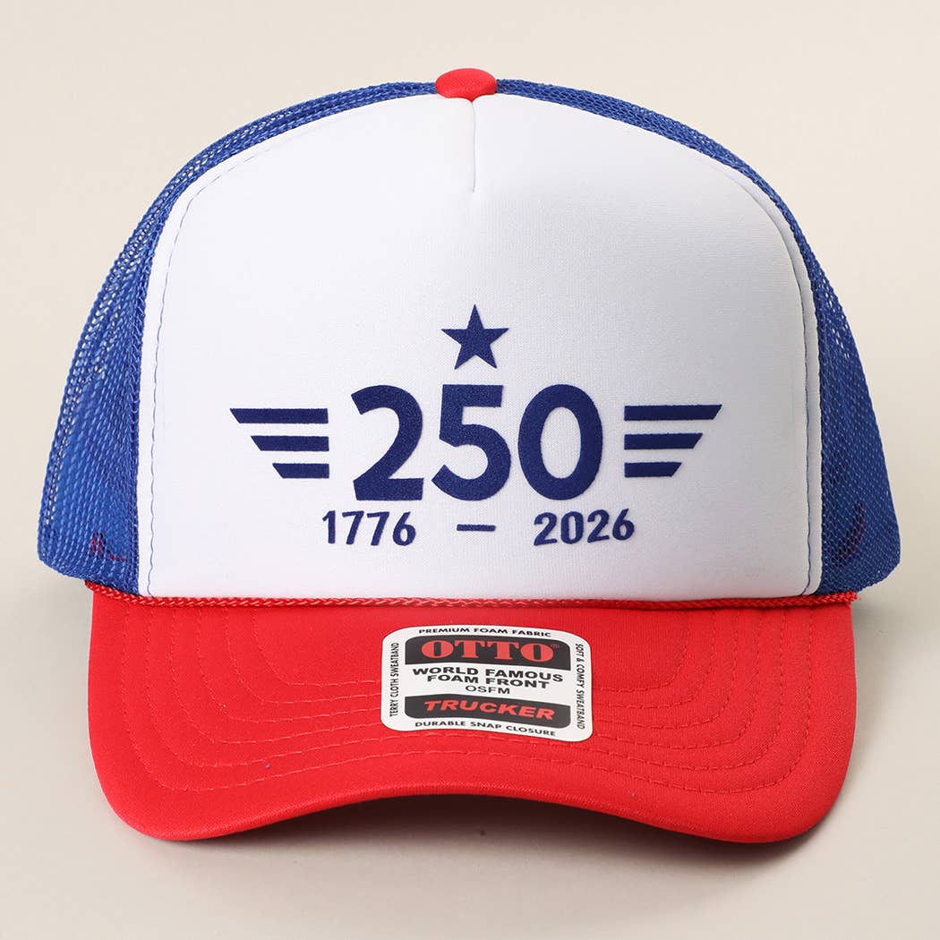 250 ANNIVERSARY 1775-2026 Foam Mesh Back Trucker Hat
