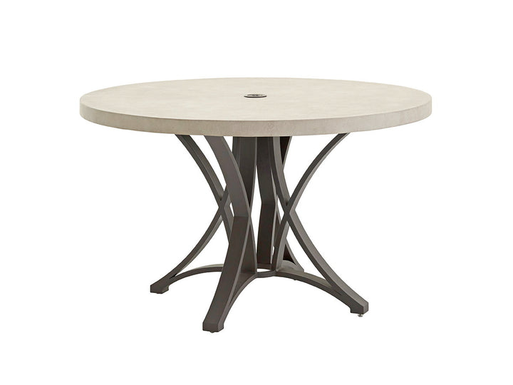 Cypress Point Ocean Terrace - Wicker Dining Table With Weatherstone Top - Dark Brown