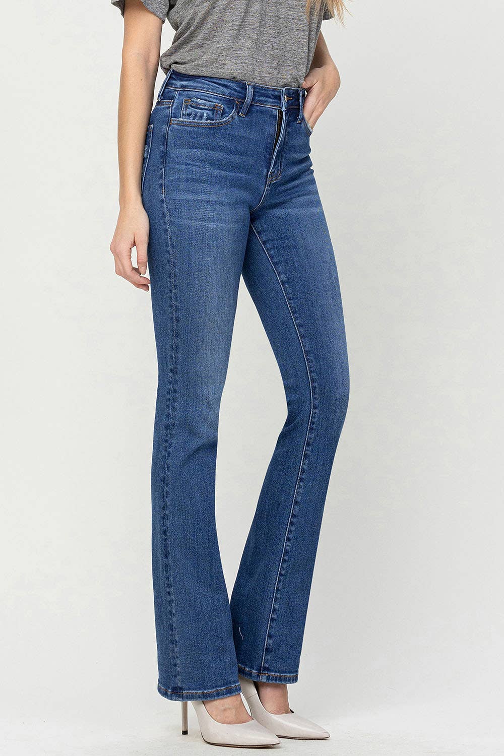 HIGH RISE BOOTCUT JEANS V3205: SHINING / 28