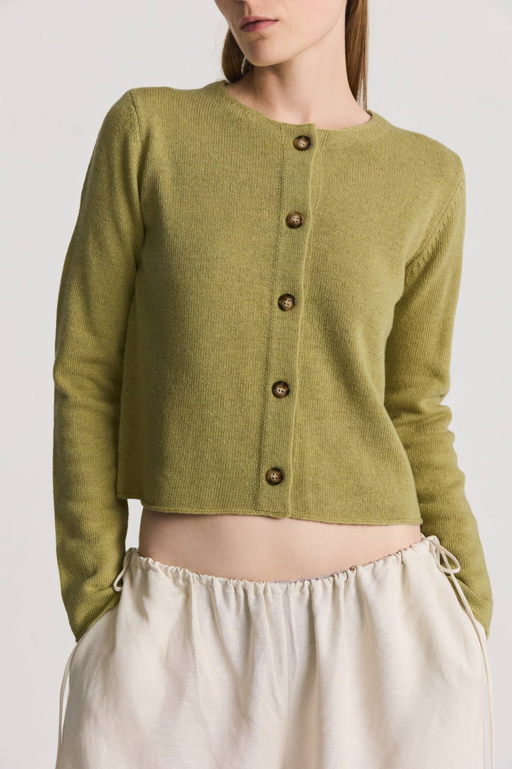 The Molly Cardigan | Lightweight Cropped Cardigan: LIGHT BLUE / MEDIUM