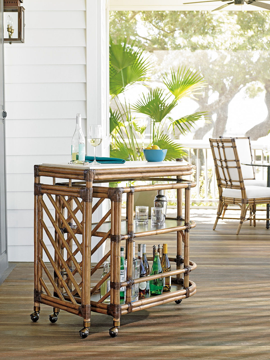 Twin Palms - Cable Beach Bar Cart - Light Brown