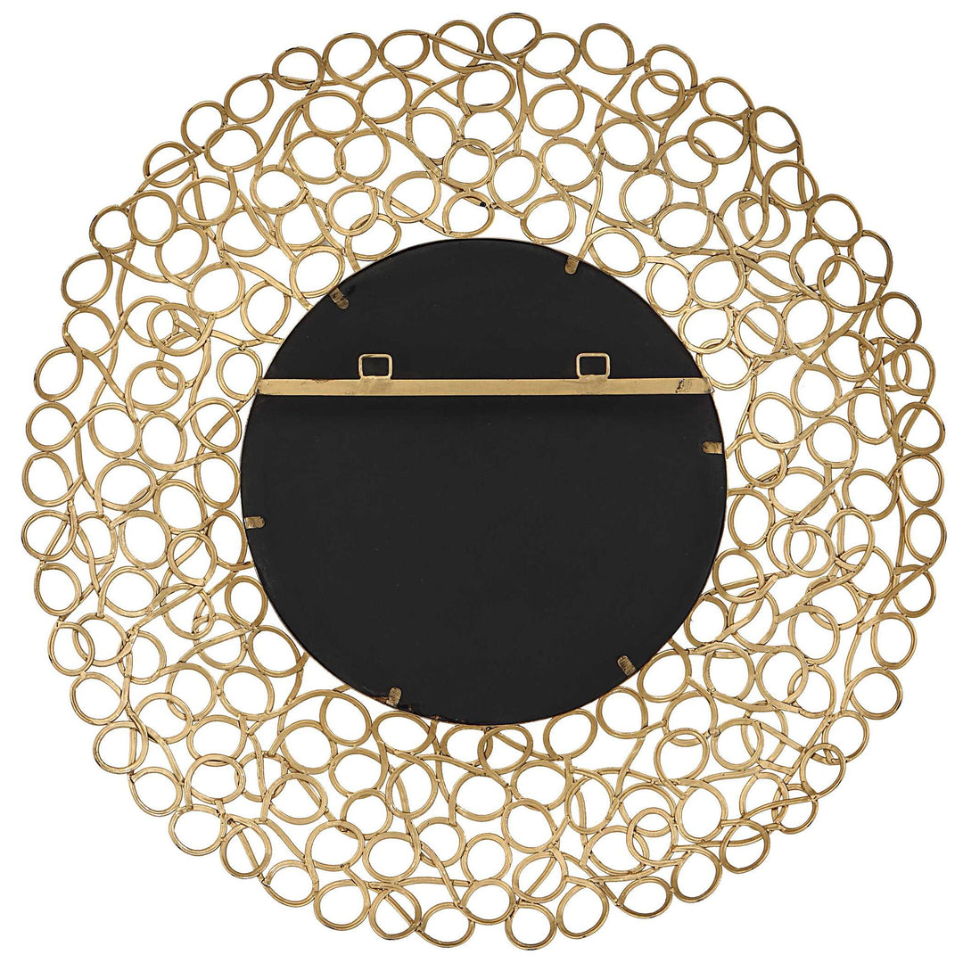 Swirl - Round Mirror - Gold