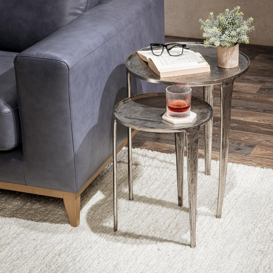 Elinor - Nesting Accent Tables (Set of 2) - Pearl Silver