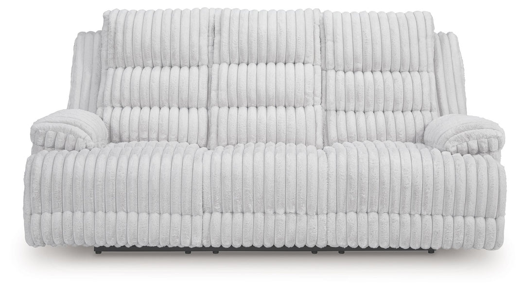 Rhines Falls - Alloy - Reclining Power Sofa With Drop Down Table
