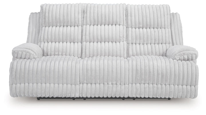 Rhines Falls - Alloy - Reclining Power Sofa With Drop Down Table
