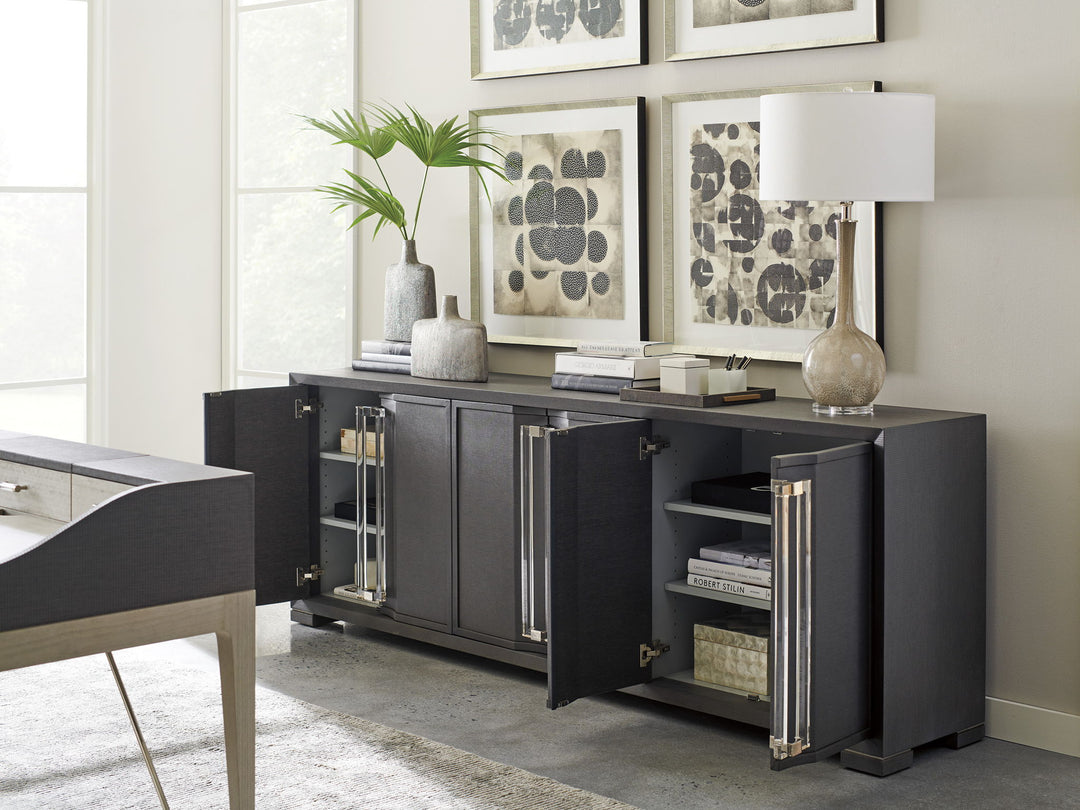 Studio Designs - Anthology Linen Long Media Console - Dark Gray