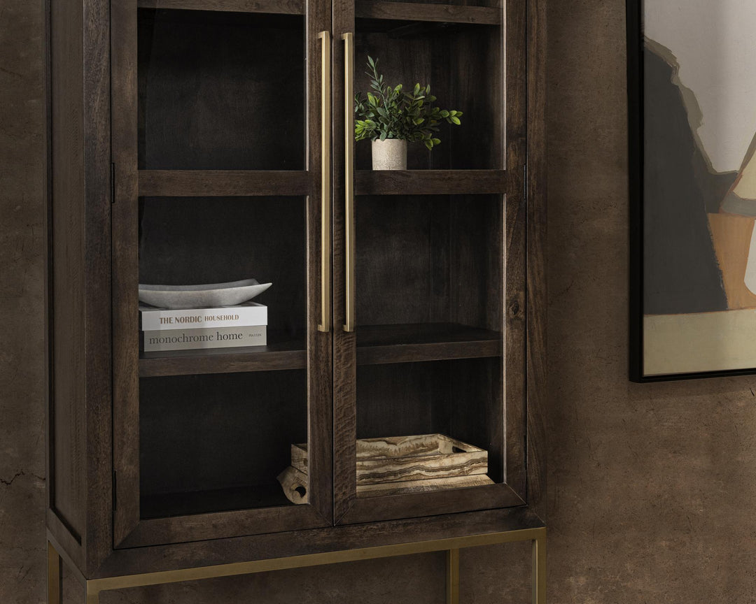 Freemont - Solid Wood Tall Cabinet - Brown