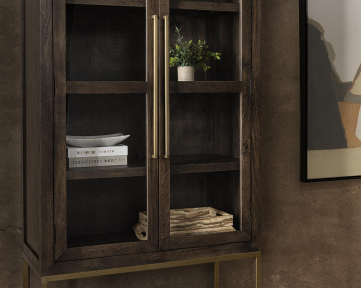Freemont - Solid Wood Tall Cabinet - Brown