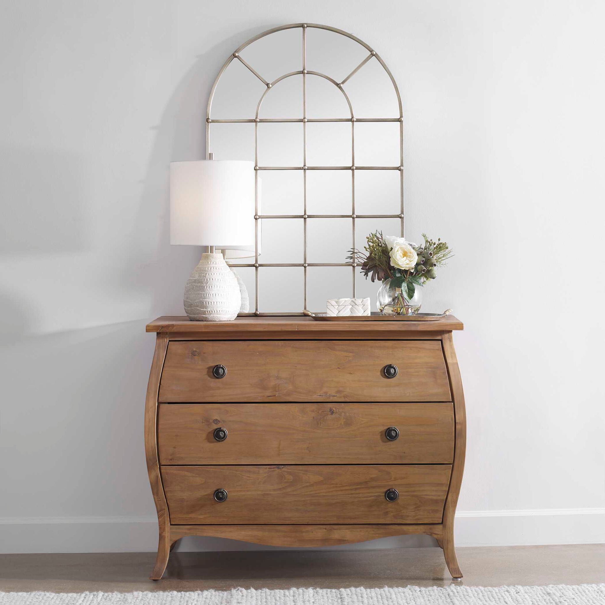 Barwell Arch - Window Mirror - Pearl Silver