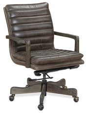EC - Langston Executive Swivel Tilt Chair With Metal Base - Dark Brown