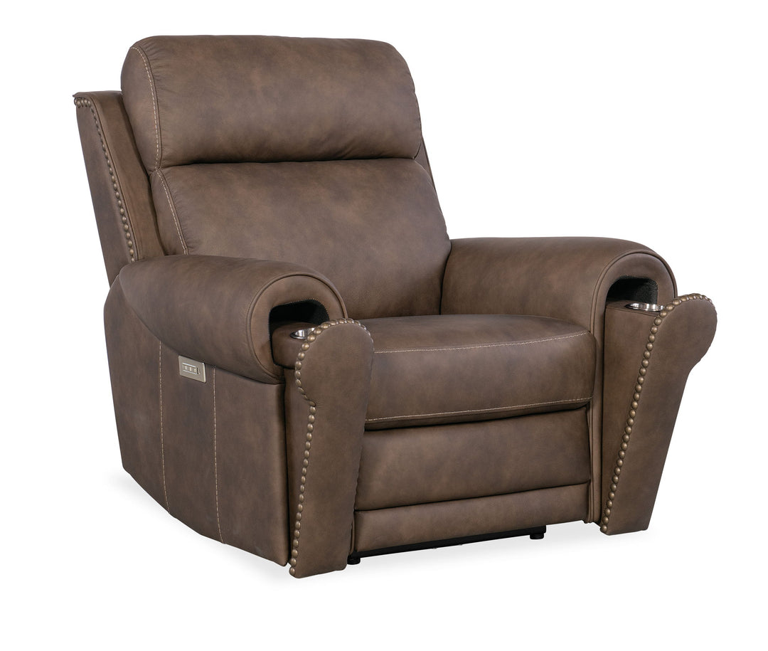 SS - Duncan Power Recliner With Power Headrest & Lumbar - Dark Brown