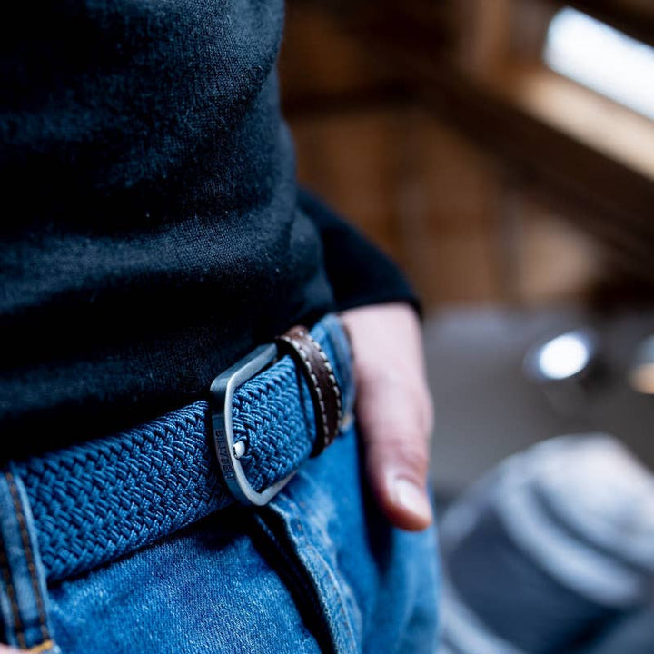 Air Force Blue elastic woven belt - Best seller!: Size 2 - 41"/49"