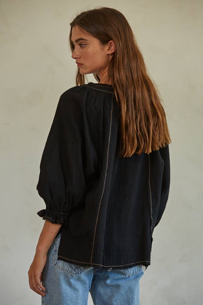 L6825 | THE CASSIE TOP: Black / S