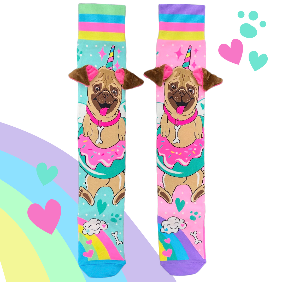 PUG SOCKS: Toddler Age 3 - 5