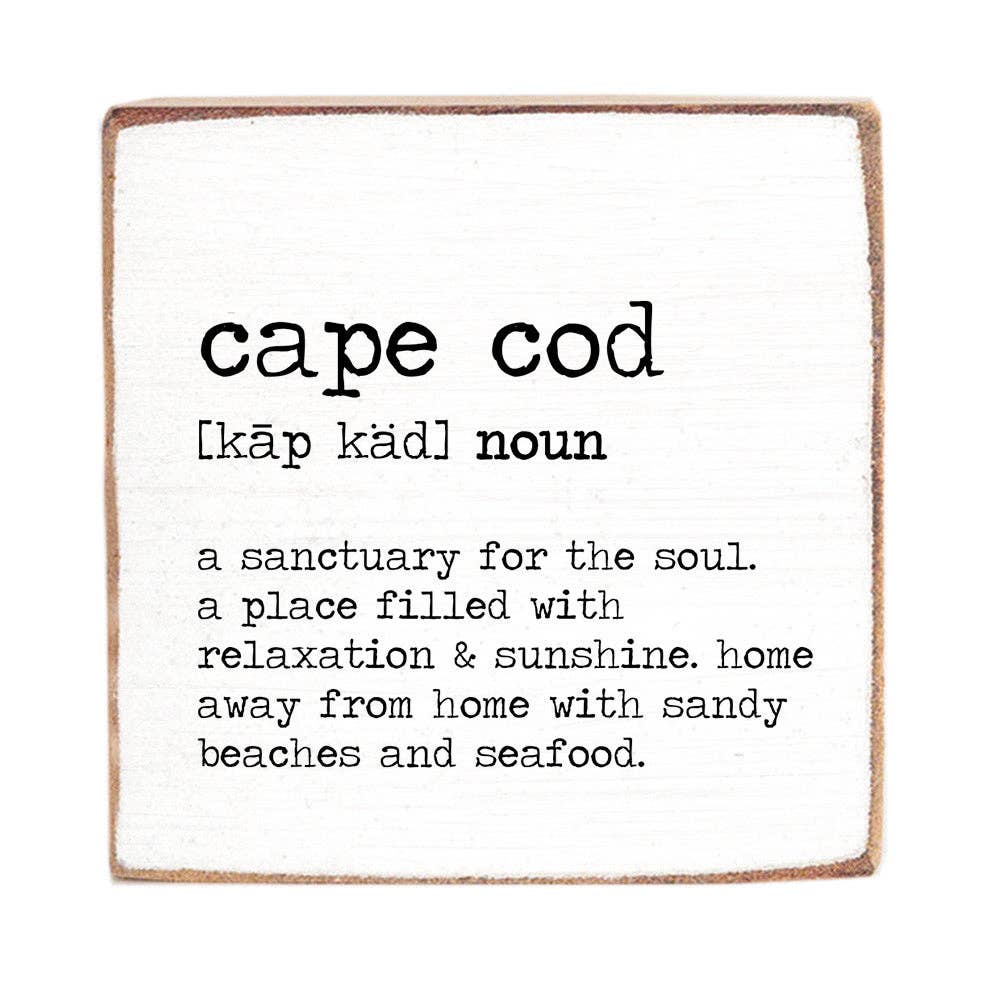 Cape Cod Definition Block Sign