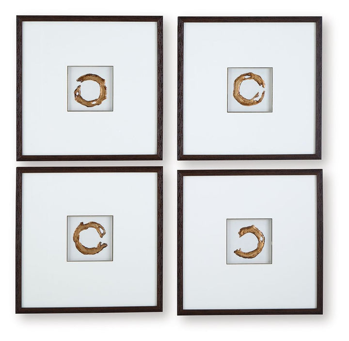 Dallbourne - White / Gold Finish - Wall Art Set (Set of 4)