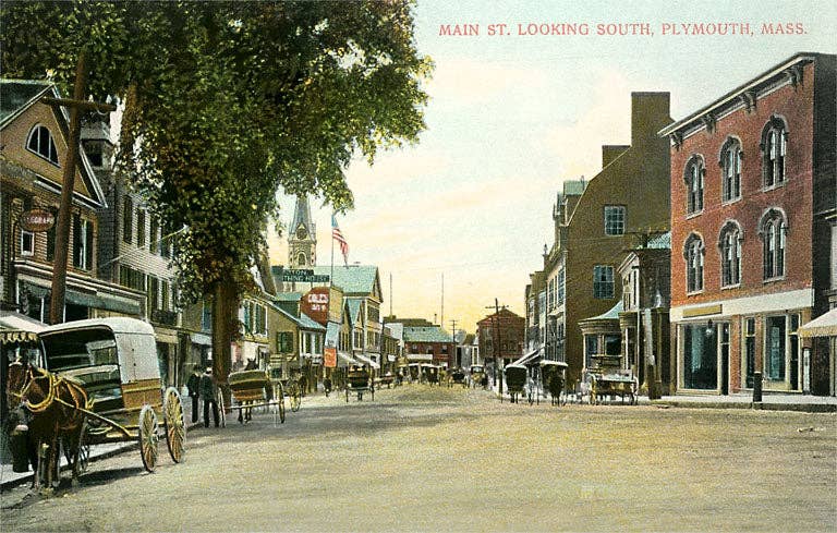 MA-982 Sticker: Main Street, Plymouth