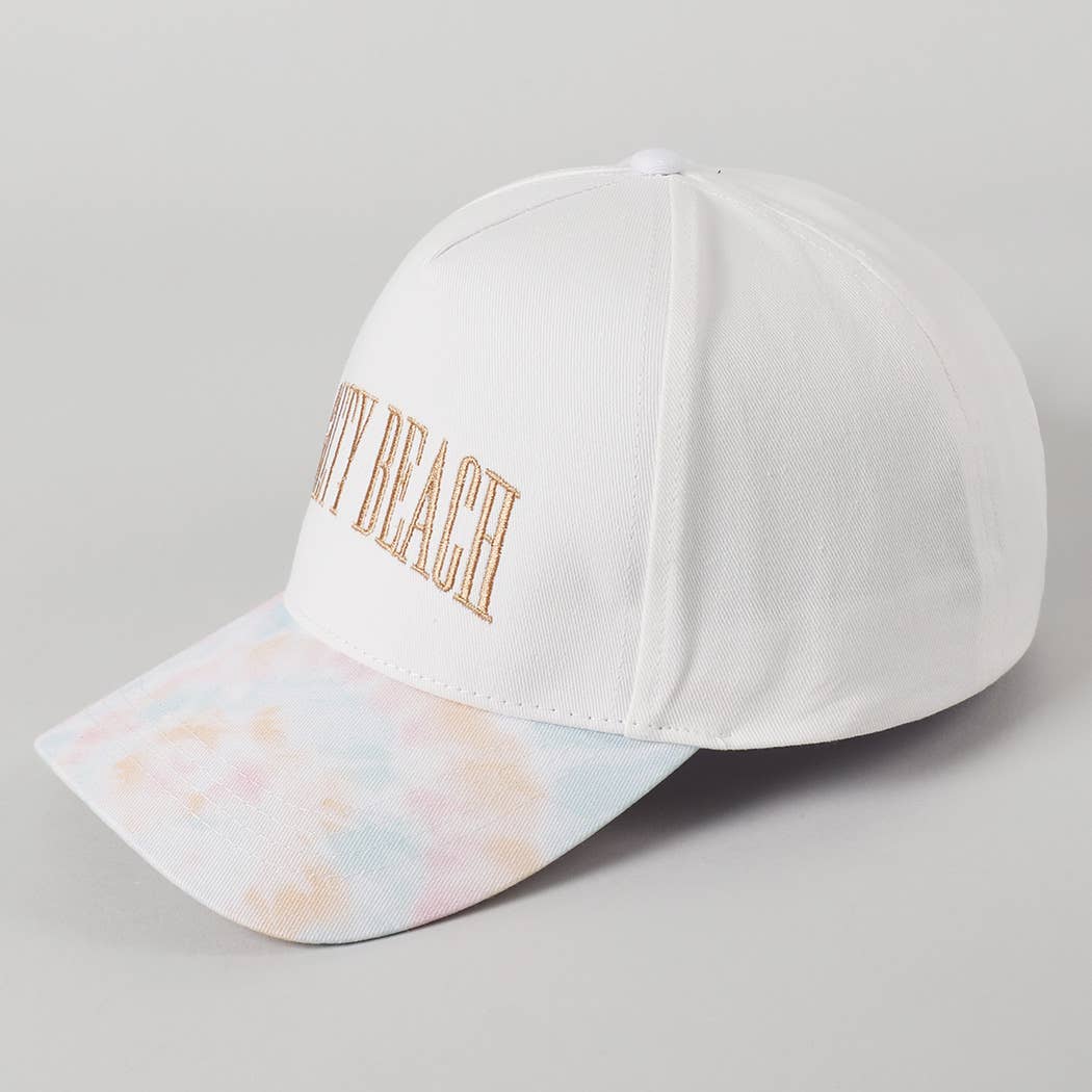 SALTY BEACH Embroidery Tie Dye Pattern Trucker Hat