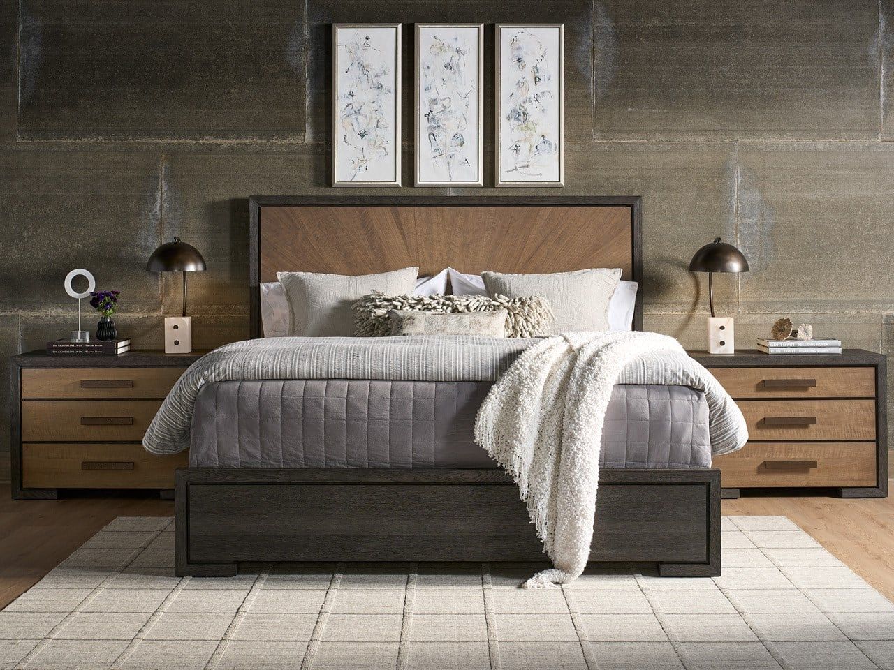 Modern - Panel Bed - Two-Tone