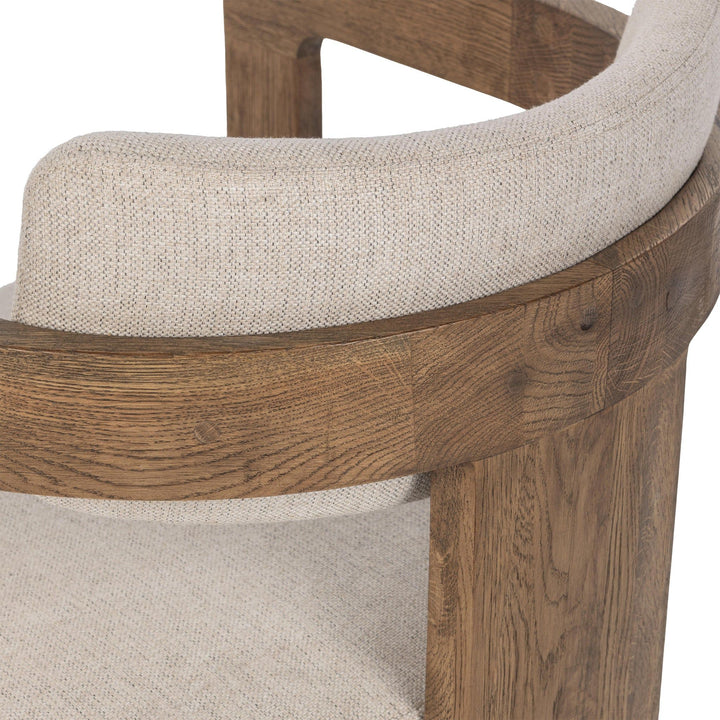 Labelle - Dining Armchair - Beige / Dark Brown