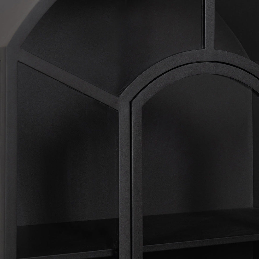 Lillo - Metal/Glass Single Door Cabinet - Black