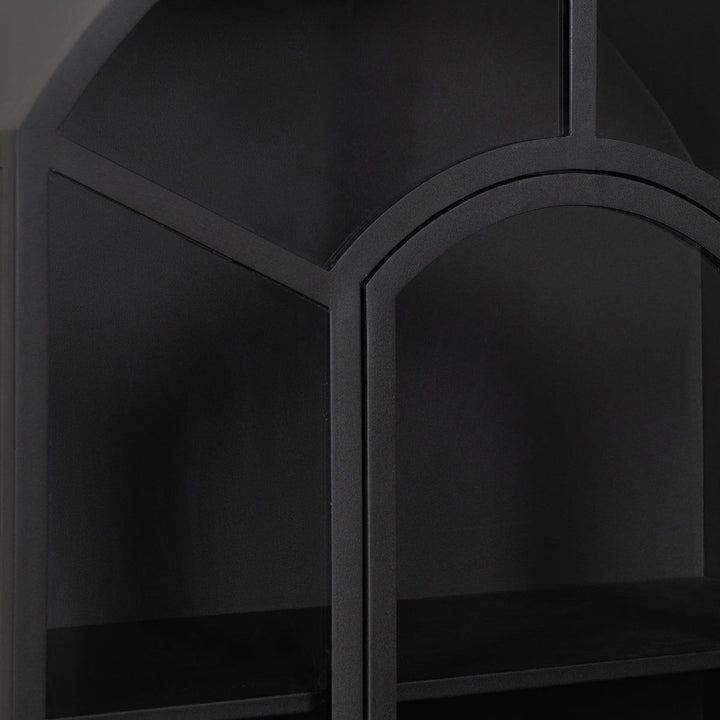 Lillo - Metal/Glass Single Door Cabinet - Black