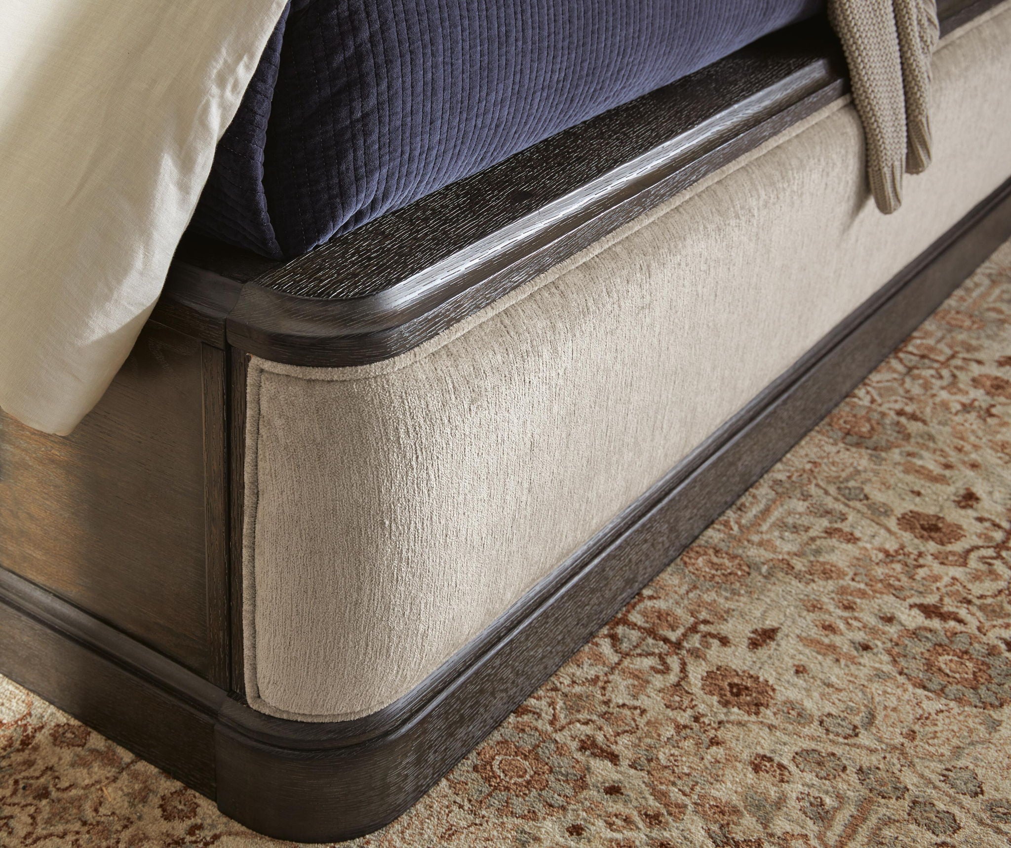 Wickenger - King Upholstered Panel Bed - Dark Brown