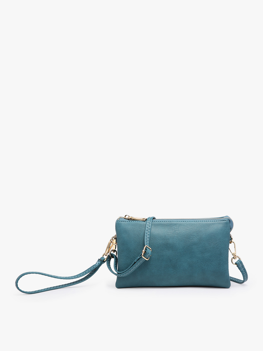 M013 Riley Monogrammable 3 Compartment Crossbody/Wristlet: Blush