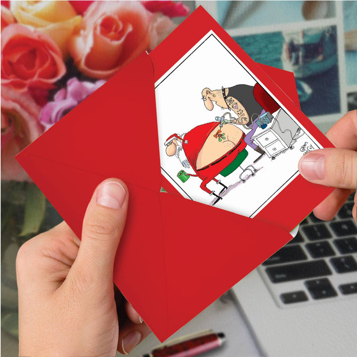 Christmas Greeting Card - Santa Tattoo