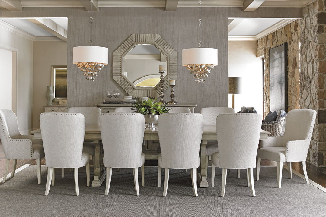 Oyster Bay - Wood Baxter Upholstered Arm Chair - Pearl Silver